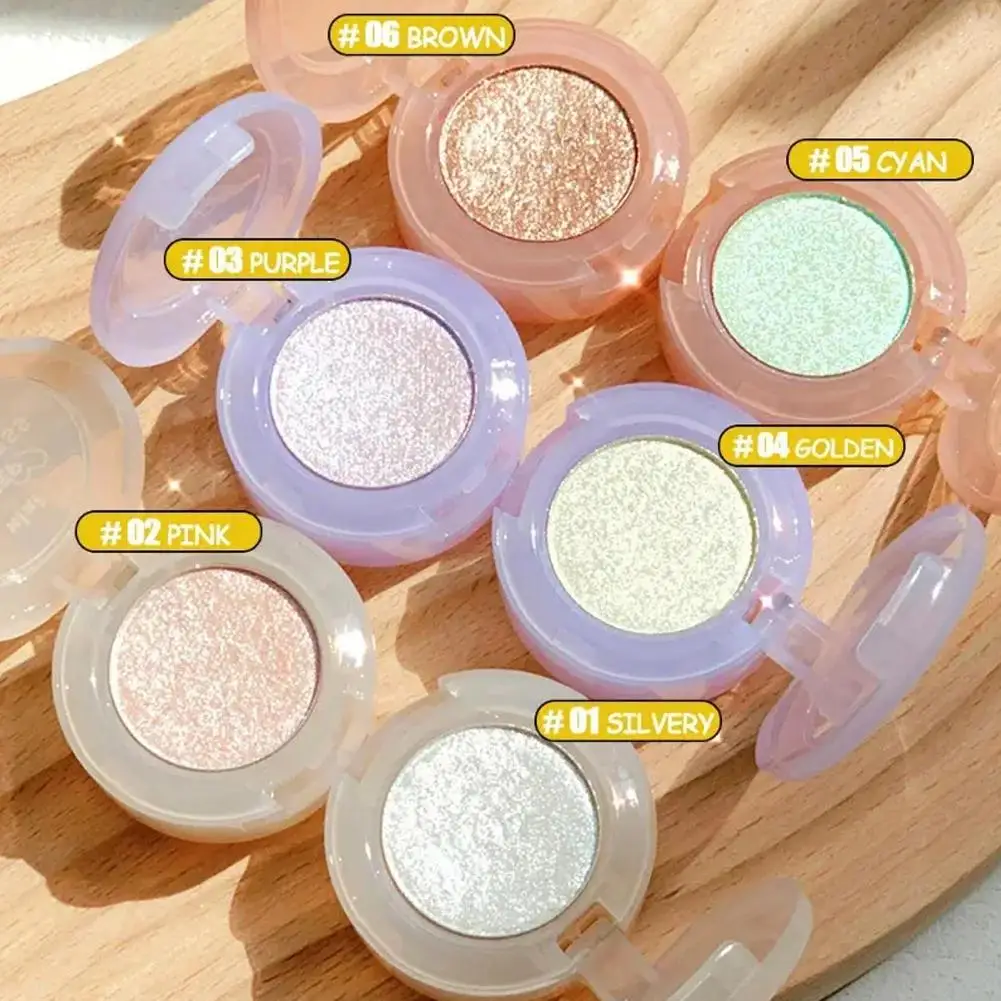 Sombra de ojos monocromática con purpurina, resaltador nacarado, maquillaje de ojos, diamante, cosméticos, paleta de polvo brillante, B5i5