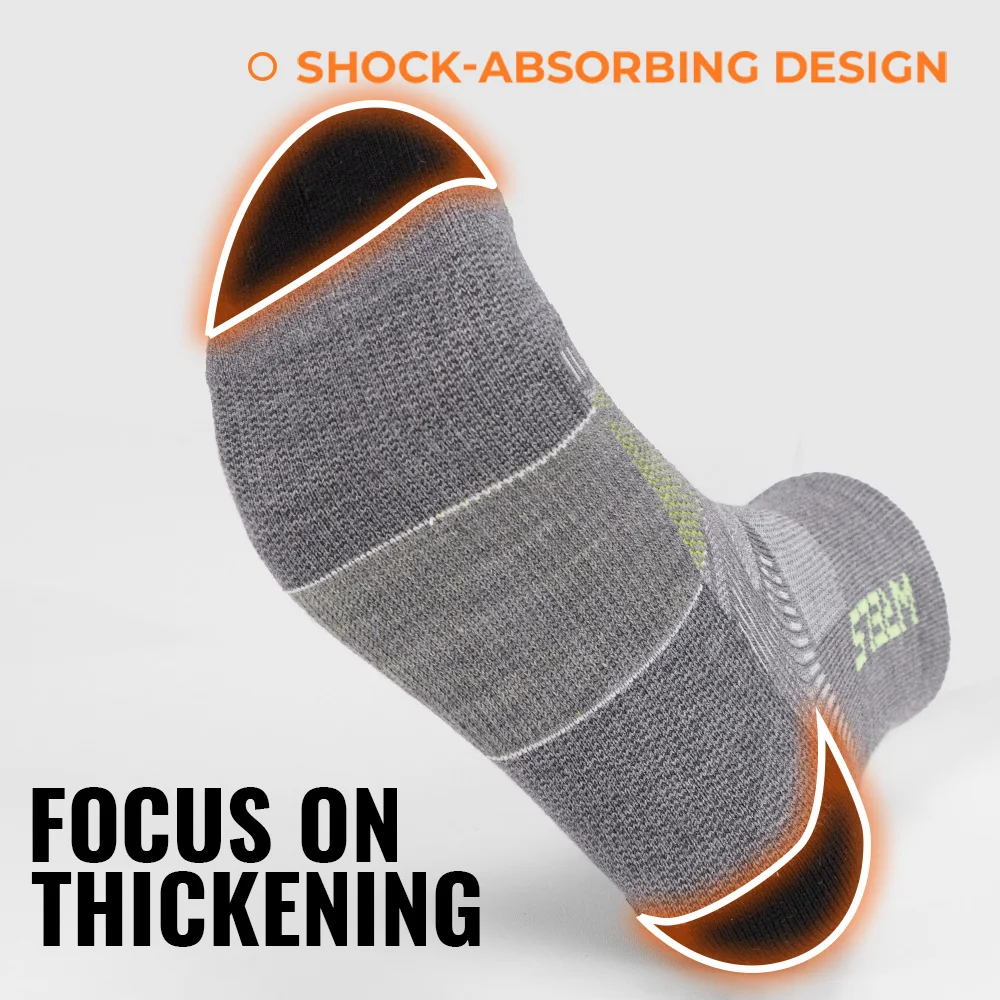 WRELS 1/2/3 أزواج ميرينو الصوف الكاحل المشي لمسافات طويلة الجري الجوارب ضغط دعم وسادة سميكة الرطوبة فتل تنفس الجوارب #5