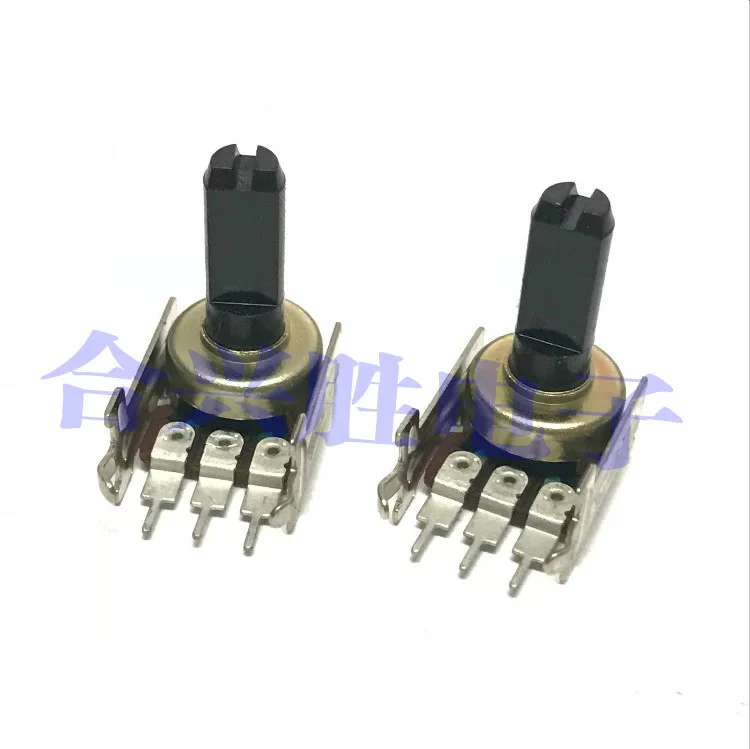 Поворотный потенциометр 121 типа, 1 шт., B10K, для регулировки громкости аудио/динамиков, 3-контактный, длина оси 15 мм