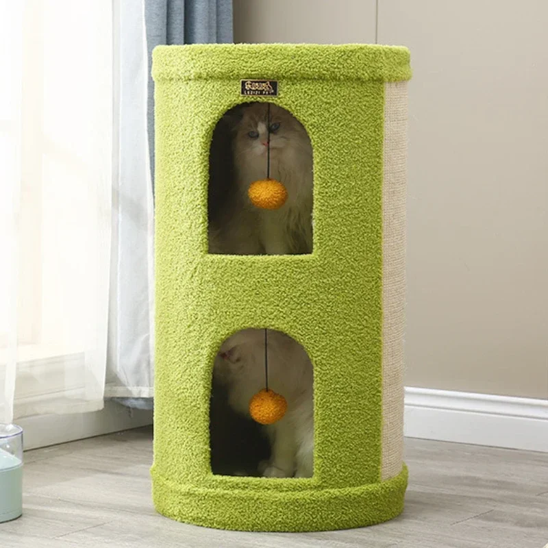 Sisal Cat Climbing Tower  Moisture-Proof Large Cats Cave  Play and Sleep Integrated Cat Villa Multi-Layer Cats Jump Platform