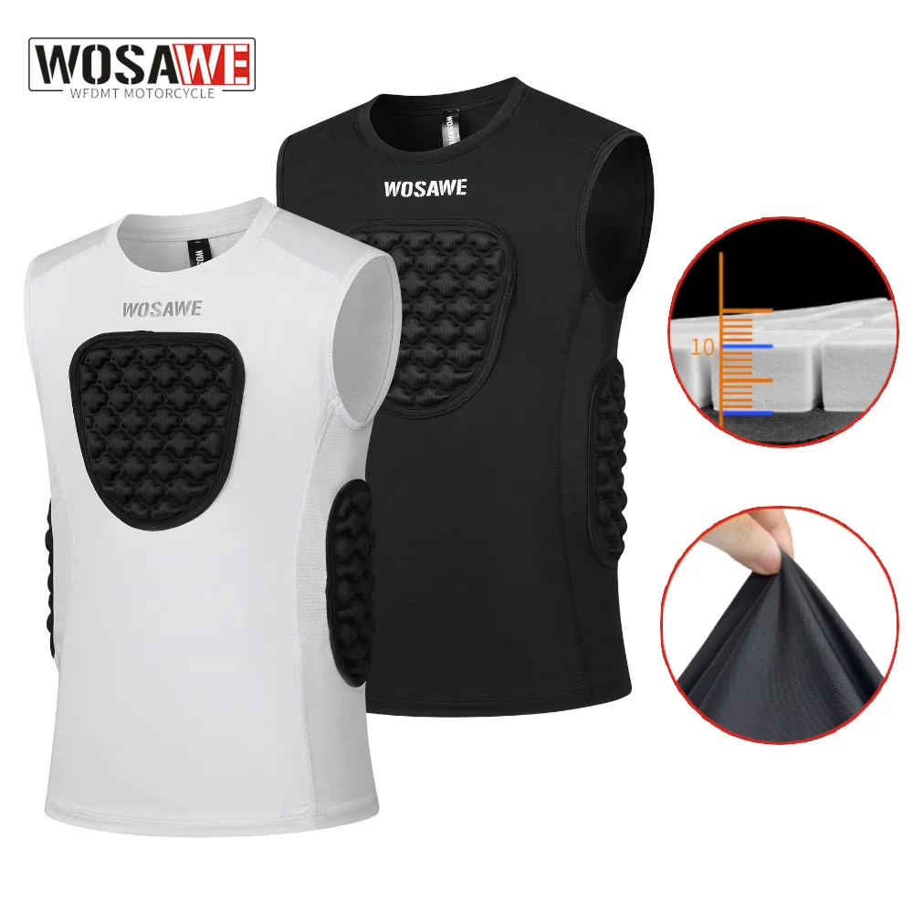 

WOSAWE Youth Motorcycle Vest Eva Foam Padded Sleeveless Top Breathable Moisture Wicking Lightweight Vest Unisex Motocross Gilet