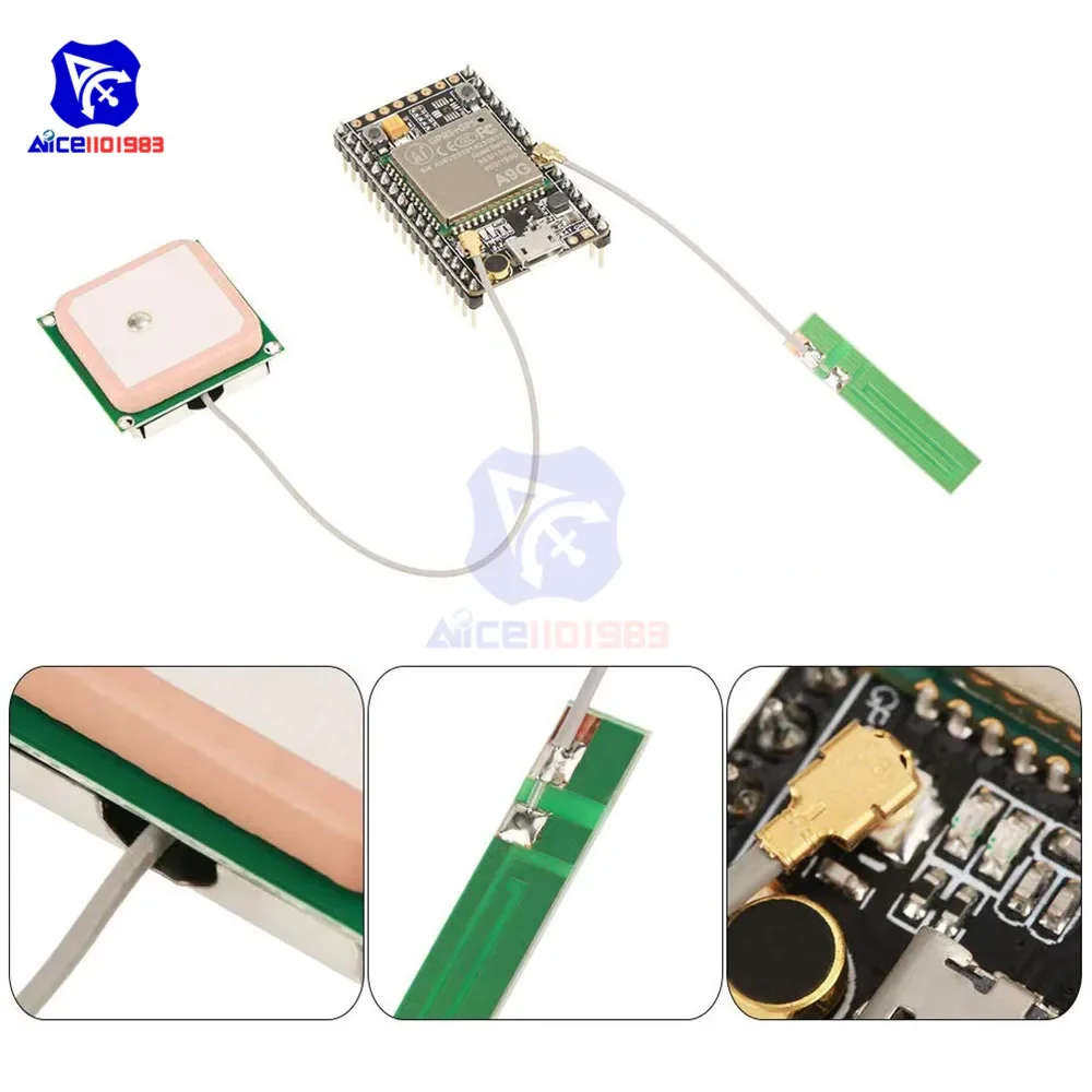 diymore A9G Module GPRS GSM BDS Development Board Quad-Band 800/900/1800/1900MHz SMS Wireless Data Transmission IOT with Antenna