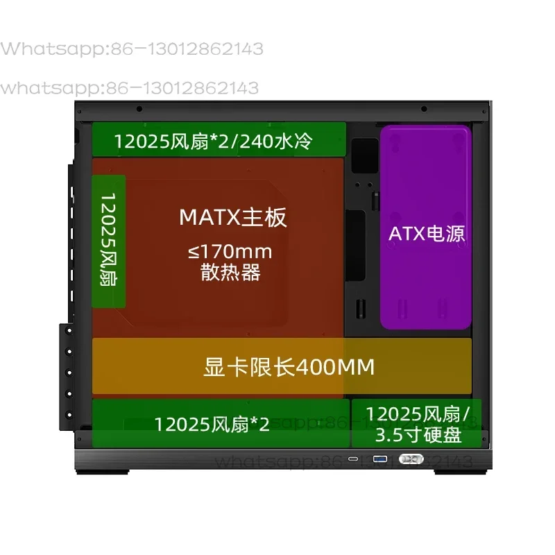 G500 chassis portable MATX side transparent TYPEC secondary screen 240 water-cooled host case
