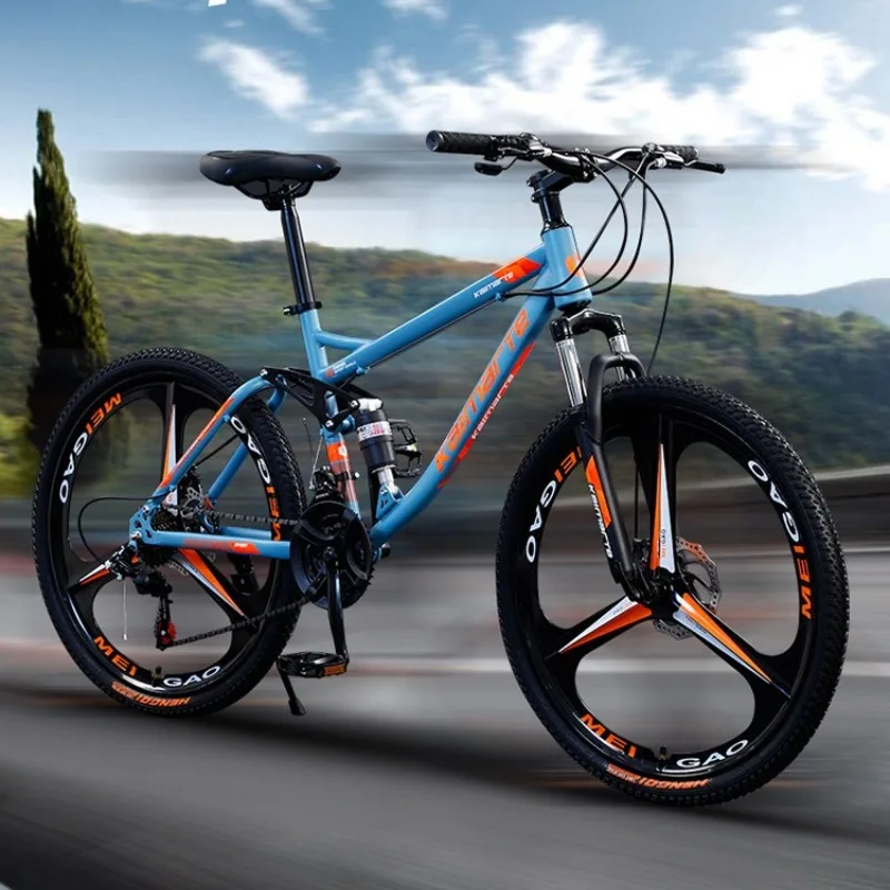 26 Inch Mountain Bike Downhill Dual Shock Soft Tail Unisex Youth Student Commuter Adult Lightweight Bicycle Commuter Bicycle
