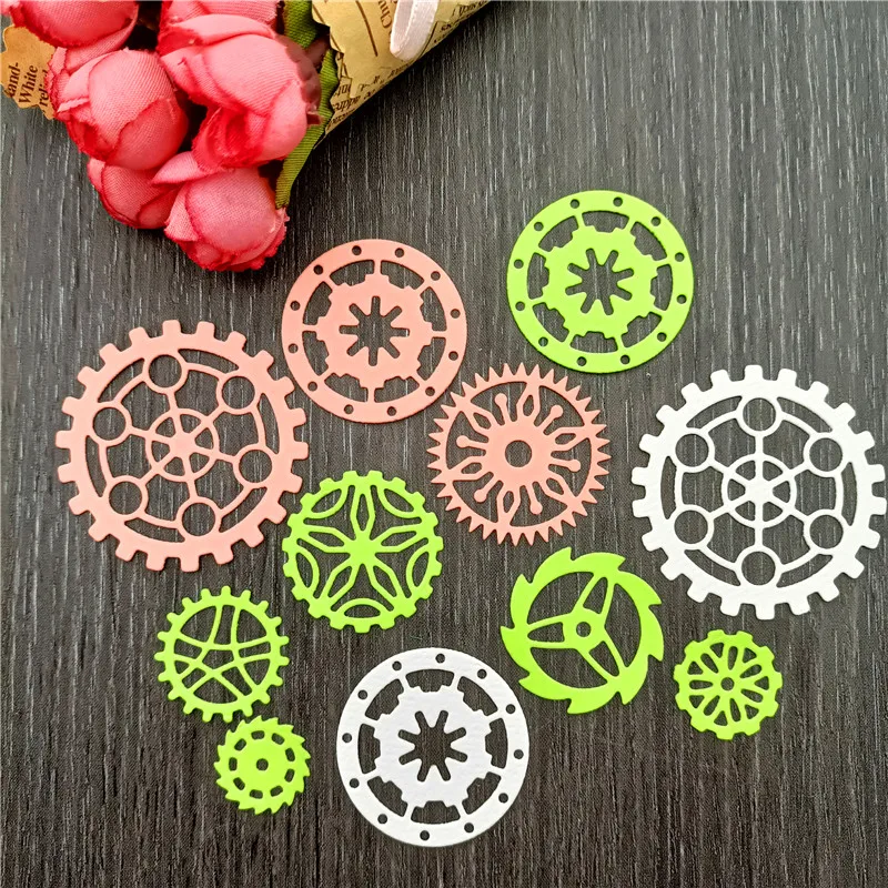Crazyclown 8pcs  Round Shape Lace Carbon Steel Embossing Metal Cutting Dies Photo Album Decor Knife Mould DIY Scrapbooking