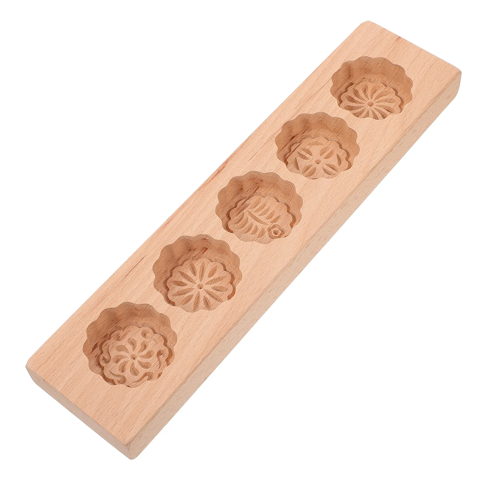 

1Pcs Wooden Moon Cake Mold Handcrafted Natural Food Safe Material Simple Operation Reusable Baking Mold for Cakes Desserts