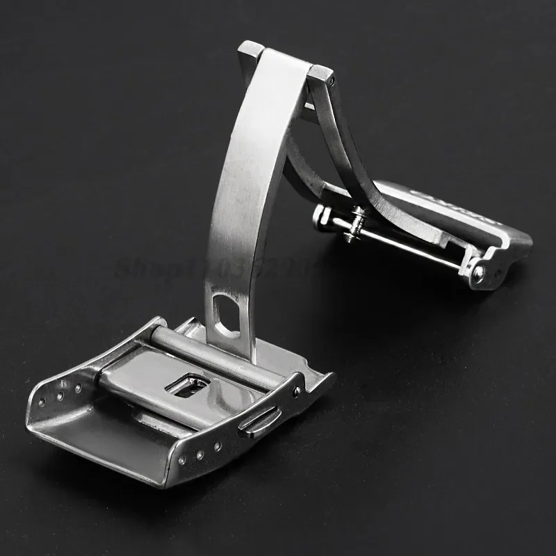 18 مللي متر 20 مللي متر 22 مللي متر 24 مللي متر Watchdives ساعة المشبك الفضة للطي السلامة مطحونة المشبك استبدال الفولاذ المقاوم للصدأ نشر مشبك ساعة