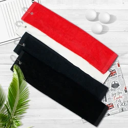 1PC Cotton Tri-fold Golf Towel Size 40X58cm with Metal Hook Washcloth Golf Accessories Customized Logo Printing Accept