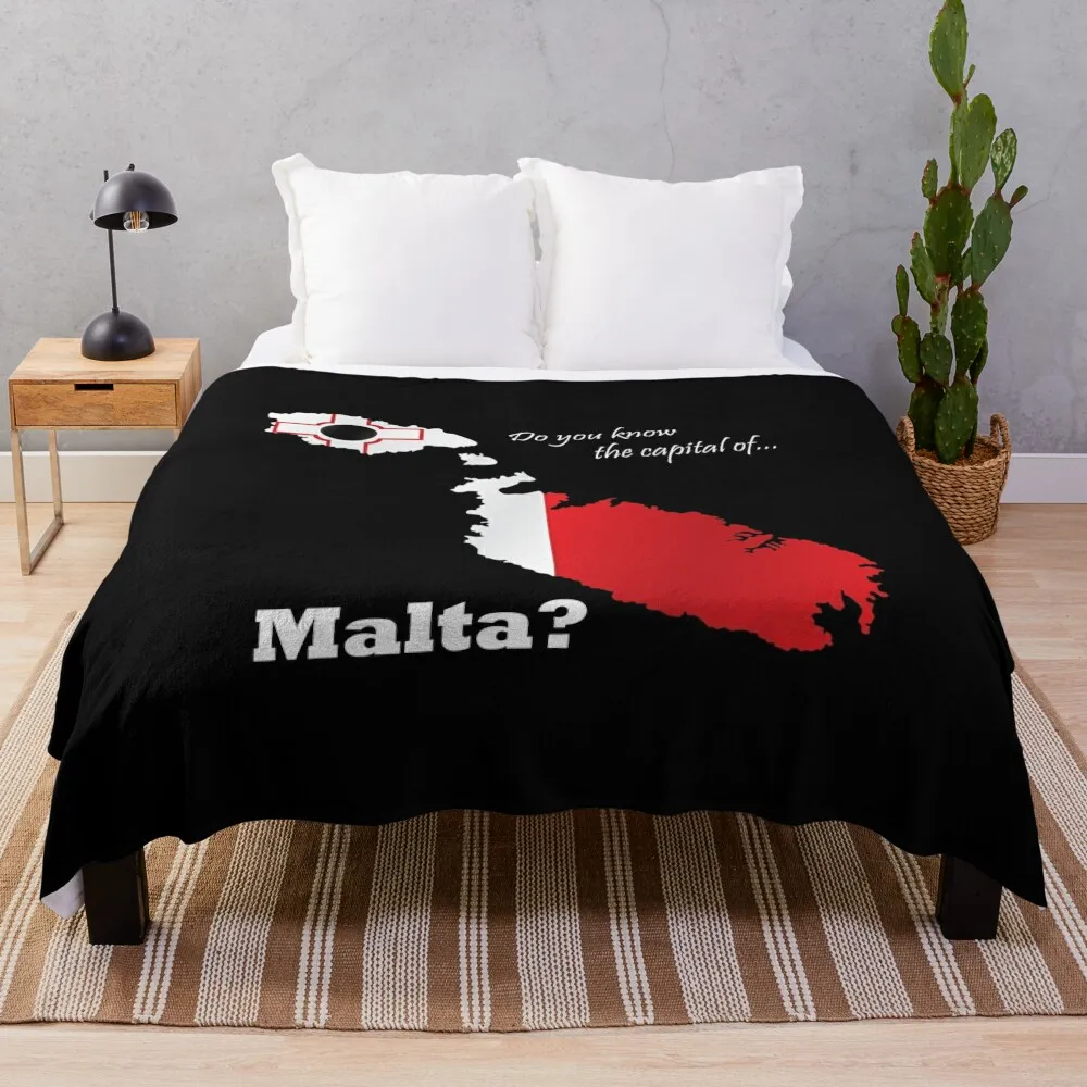 Do you know the capital of Malta? Country specific t-shirt Throw Blanket Summer Beddings Polar Flannel for babies Blankets