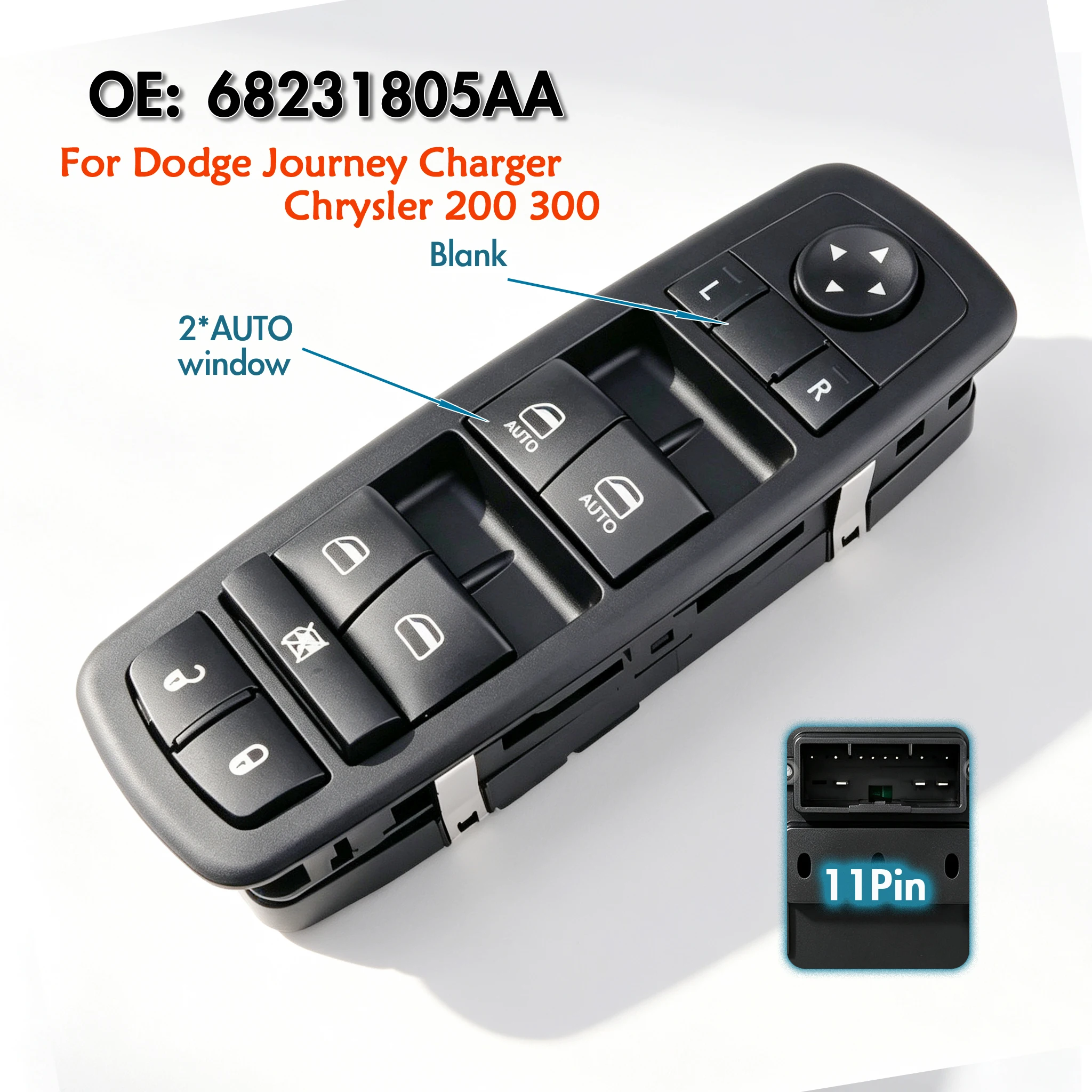 68231805AA For Dodge Charger Ram Chrysler 200 300 2011-2017,Electric Master Power Window Switch Lifter Control Button Panel