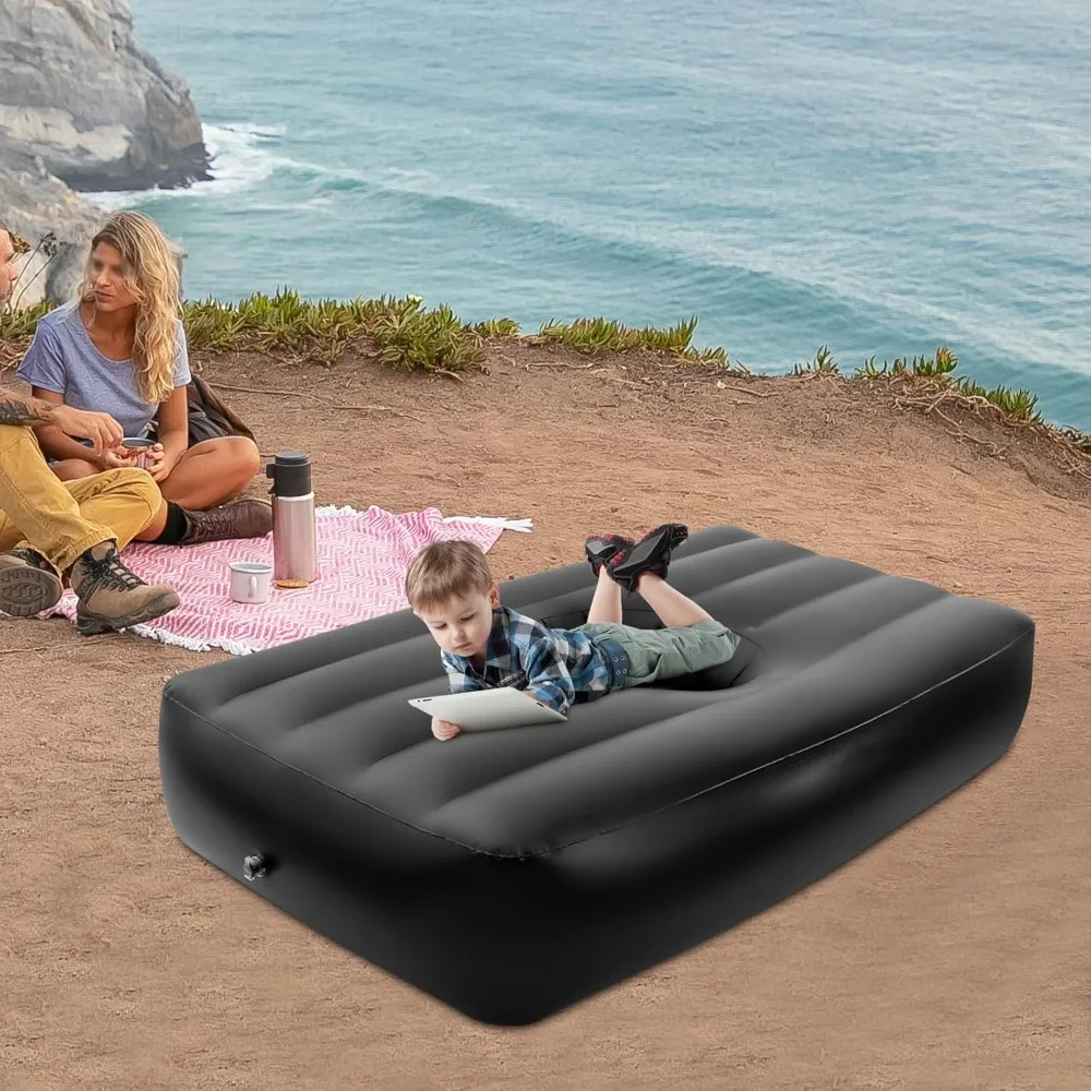 

Inflatable Mattress with Hole Design Portable Air Bed Bed After Surgery with Electric Air Pump After Surgery for Sleep Black