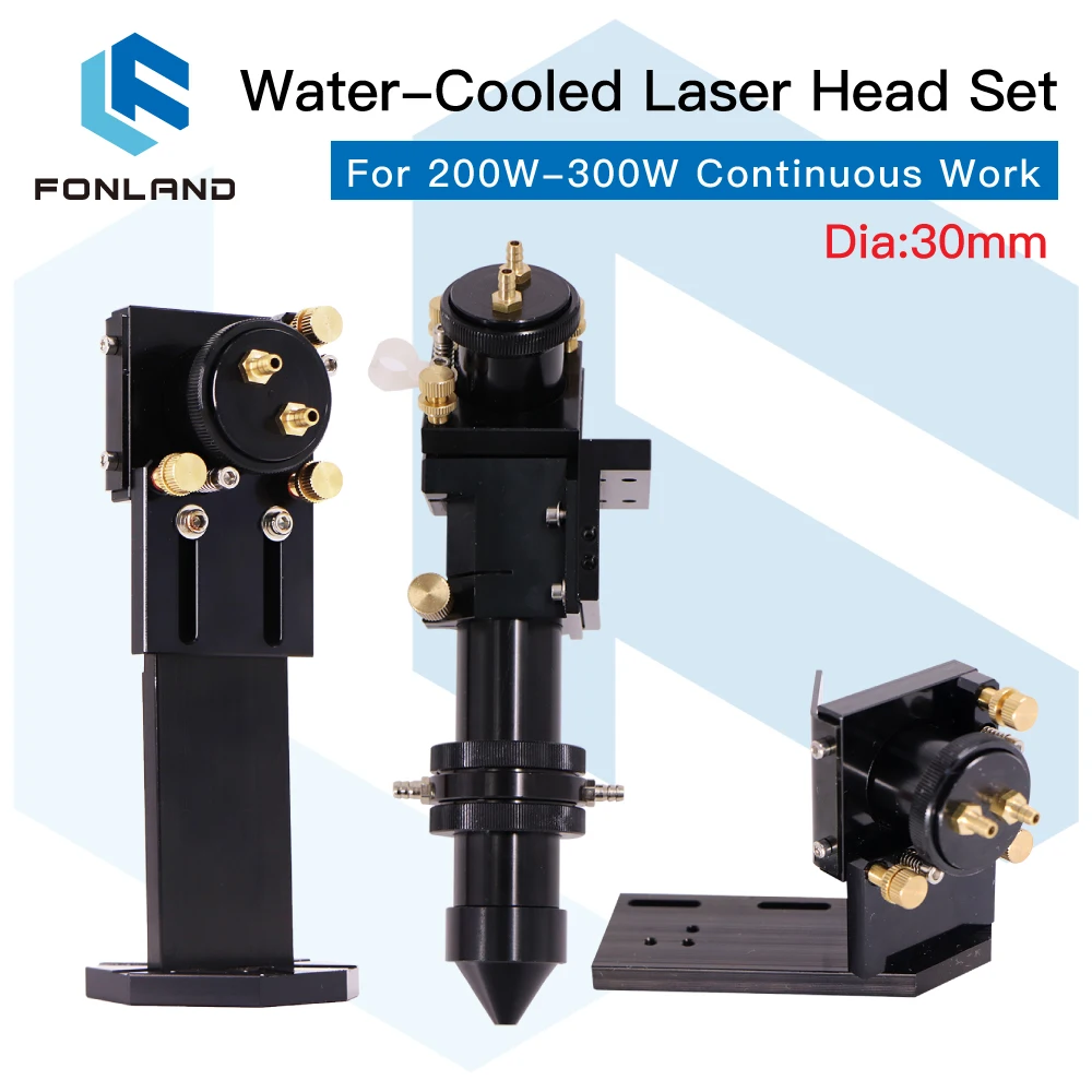 

FONLAND CO2 Laser Head Set with Water Cooling Interface Mirror Dia. 30/Fcous Lens Dia.25 FL 50.8 & 63.5 Integrative Mount Holder