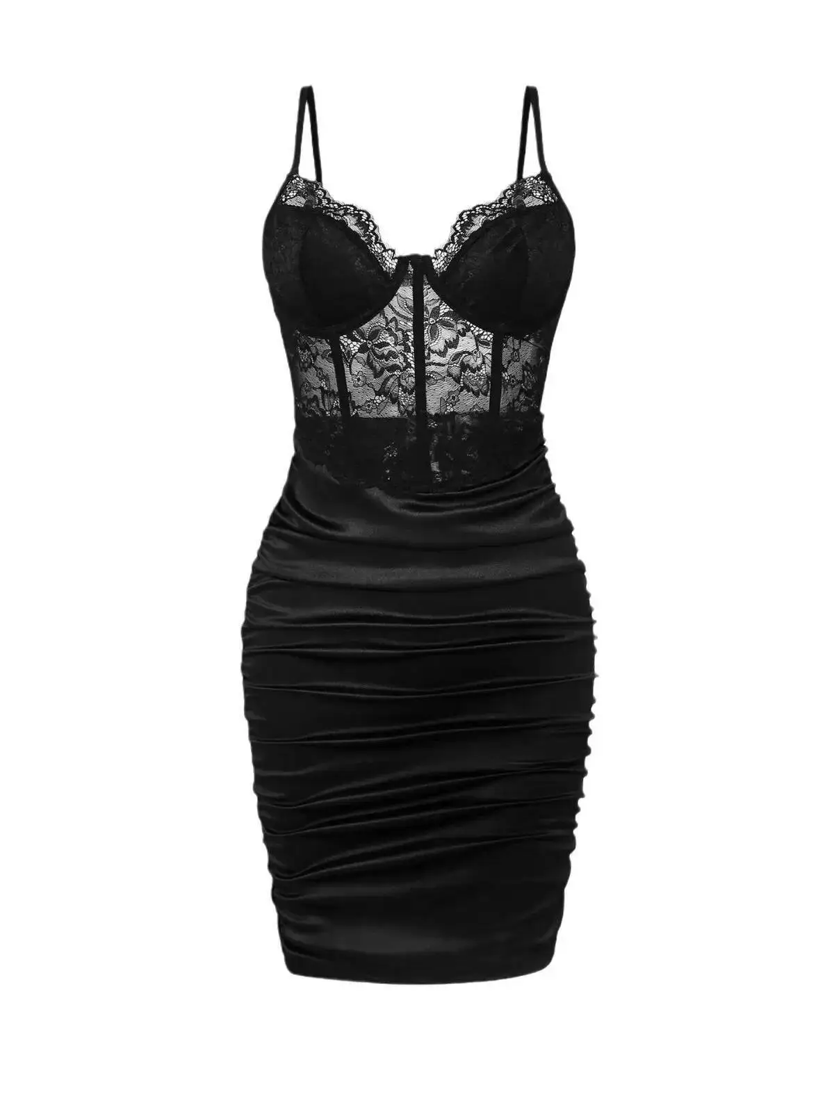 Elegancka sukienka bez rękawów dla kobiet, nowa moda, seksowna koronka, plisowana spódnica z kwiatowym wzorem, dopasowana sukienka Y2k, sukienki damskie 2SQ