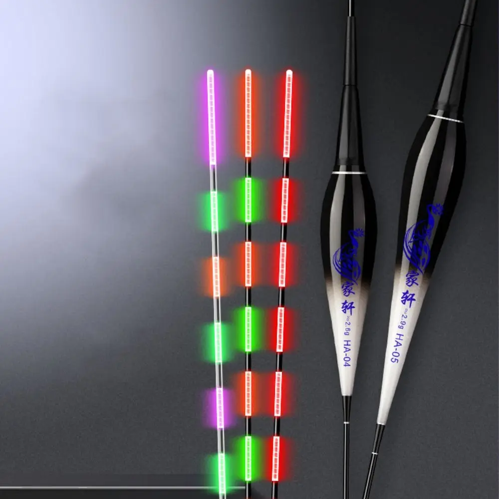 Smart Led Indicator Highly Sensitive Electronic Fishing Float Buoy Strike 2Light Bobbers Slip Tube Rock Fishing Floats Long Tail