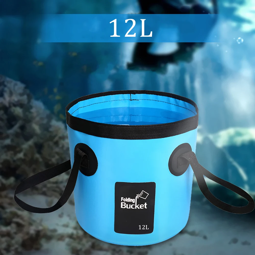 Bowl Sink Washing Bag Portable Outdoor Travel Foldable Water Bucket 12L Car Wash Bucket Folding Bucket Multifunction view 2