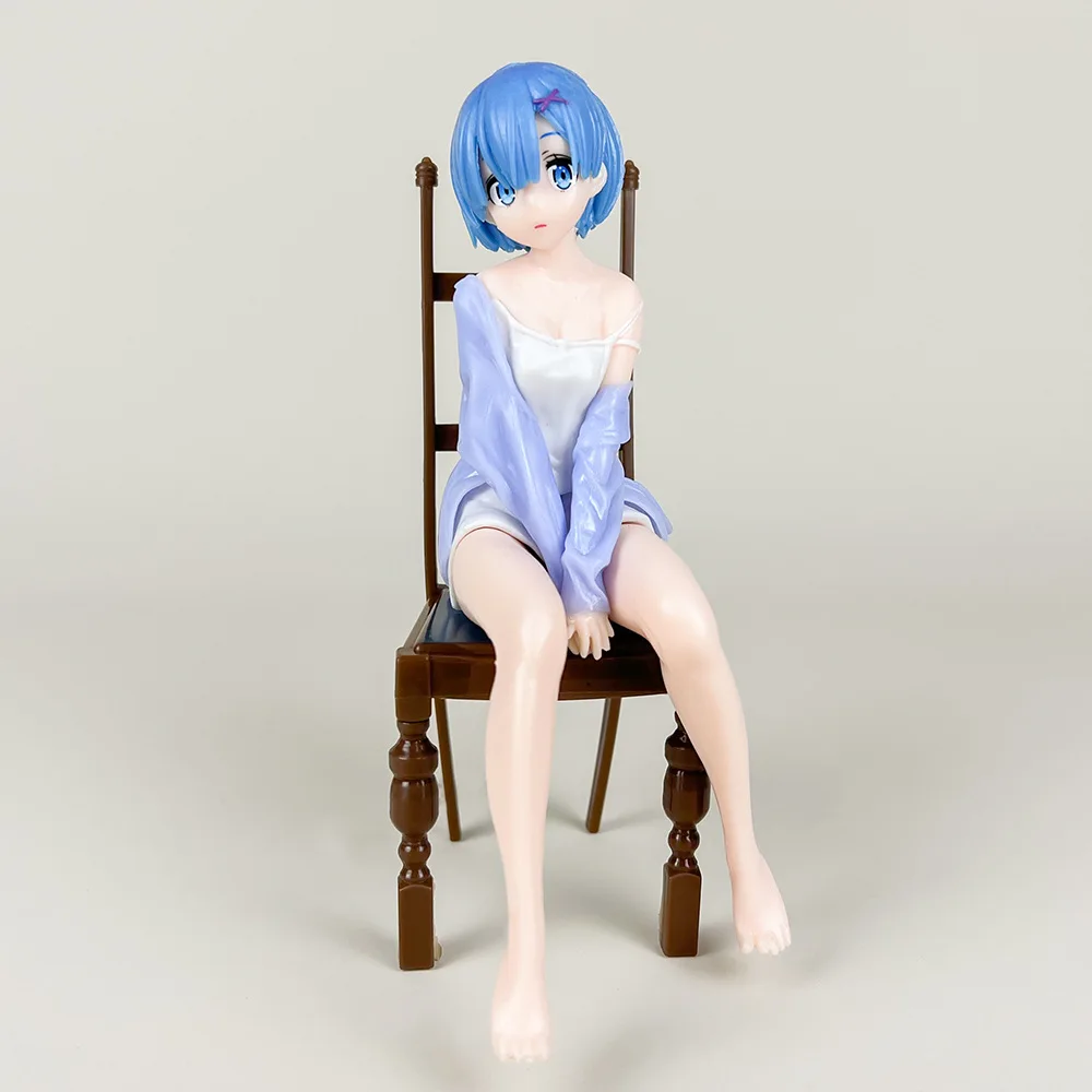 Chair Sitting Pajam Doll Re:Zero Rem PVC Statue Action Figurine Desk Collectible Anime Model Toys Figures Gift