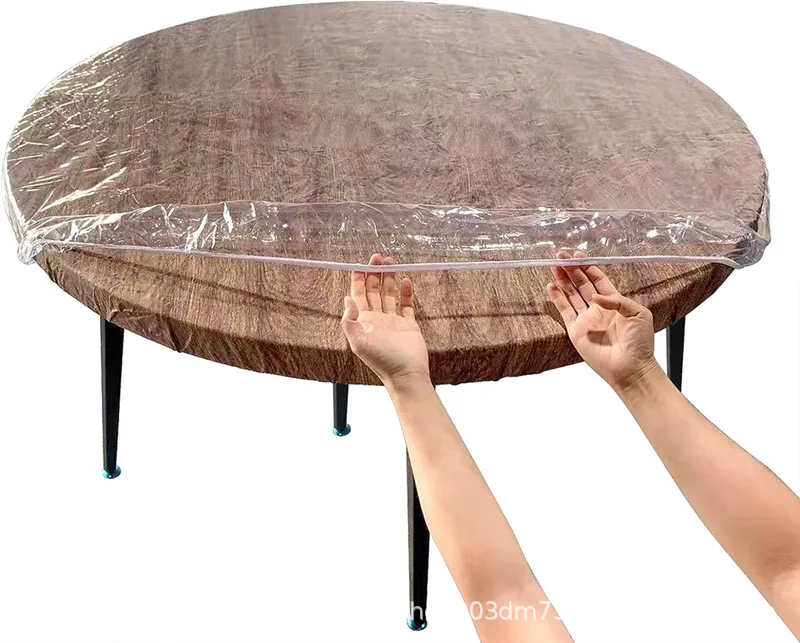 Transparent circular tablecloth, waterproof, dustproof, anti fouling tablecloth, dining table mat, anti slip tablecloth cover