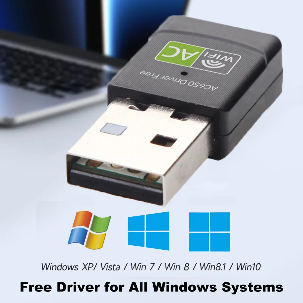 

AC600 Dual Band WiFi Adapter 2.4G/5GHz 600Mbps USB Wireless Network Card Free Driver WiFi Dongle for PC Laptop Windows 7/8/10/11