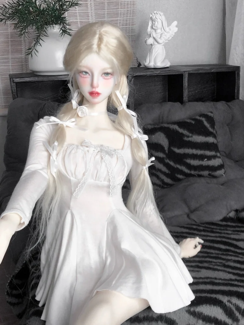 BJD doll clothes suitable for 1/3 size daily pure desire short white dress doll accessories