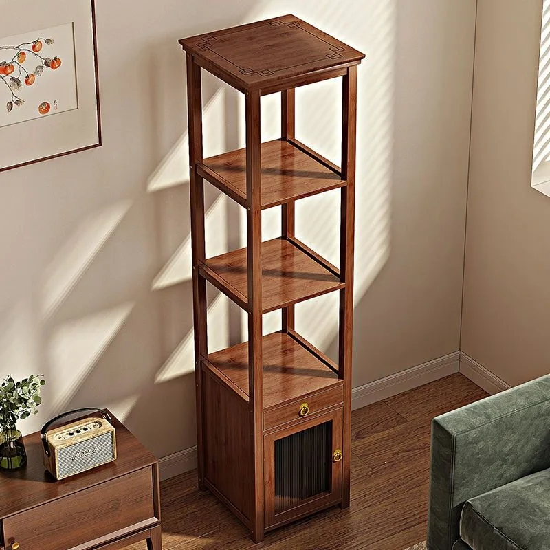 Shelf Durable Cabinet Living Room Sofa Shelf Multifunctional Ornament Shelf Retro Cabinet