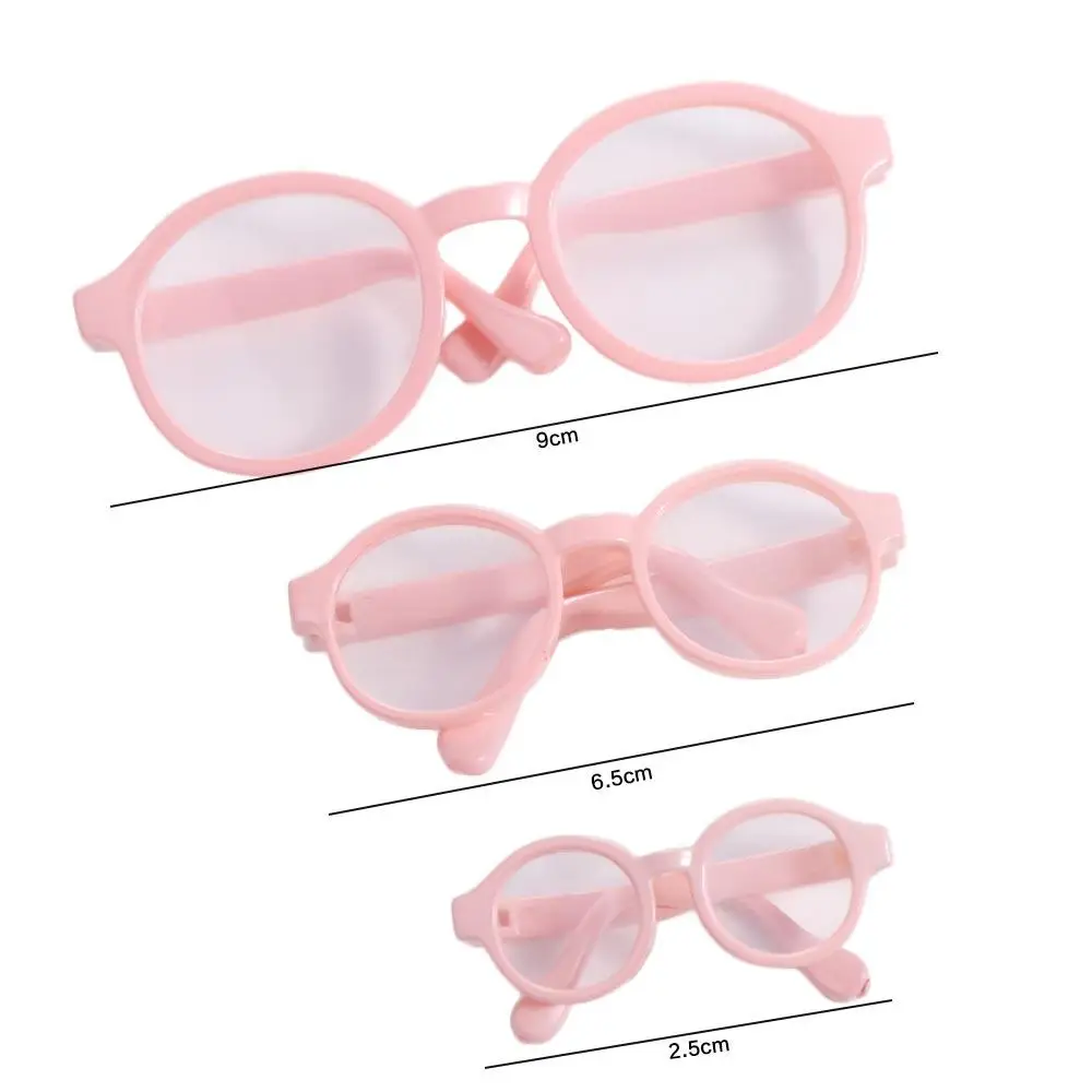 Doll Accessory Macaron Doll Glassses Plastic Candy Color Doll Round Glasses 2.5cm 6.5CM 9CM Round Doll Mini Glasses Children Toy