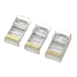 100pcs NEW RJ48 10P10C Shielded Crystal Head Network Connector Socket Crystal Head 1.2mm Large Aperture Scanning Gun Special