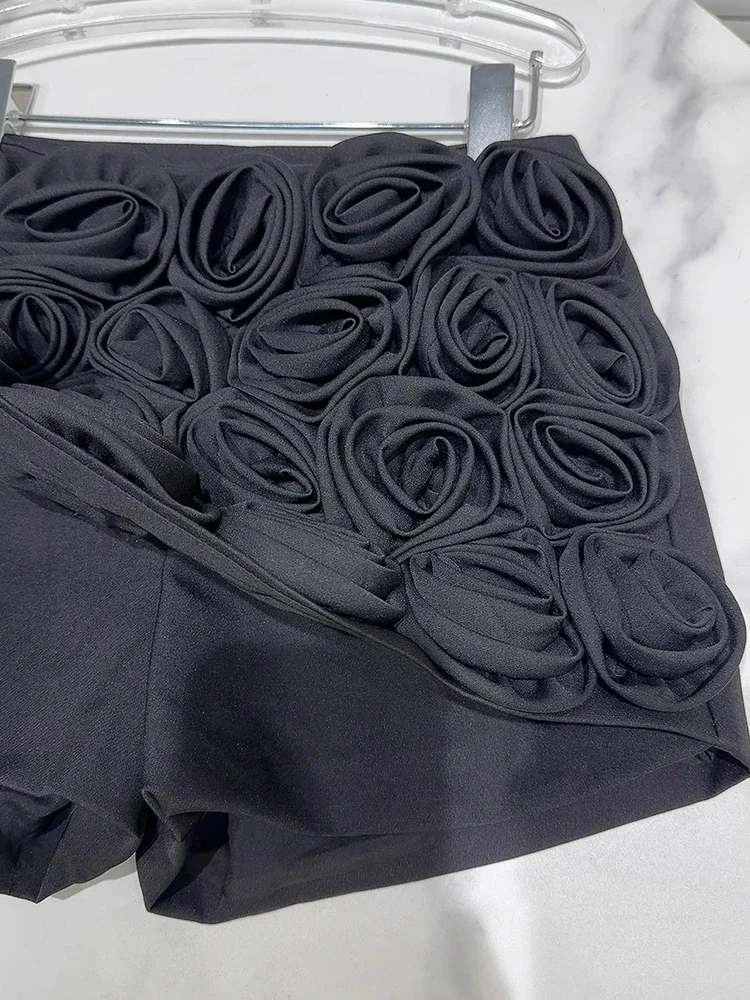 High Street Nieuwste 2024 Designer Rok Dames 3d Rose Fflower Decoratie Mini Broek Rok