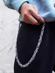 y2k Snake Bone Retro Pants Chain Street Dance luxurious Ornament Men And Women  One's Waist Key Chain Hip Hop Punk Accessories