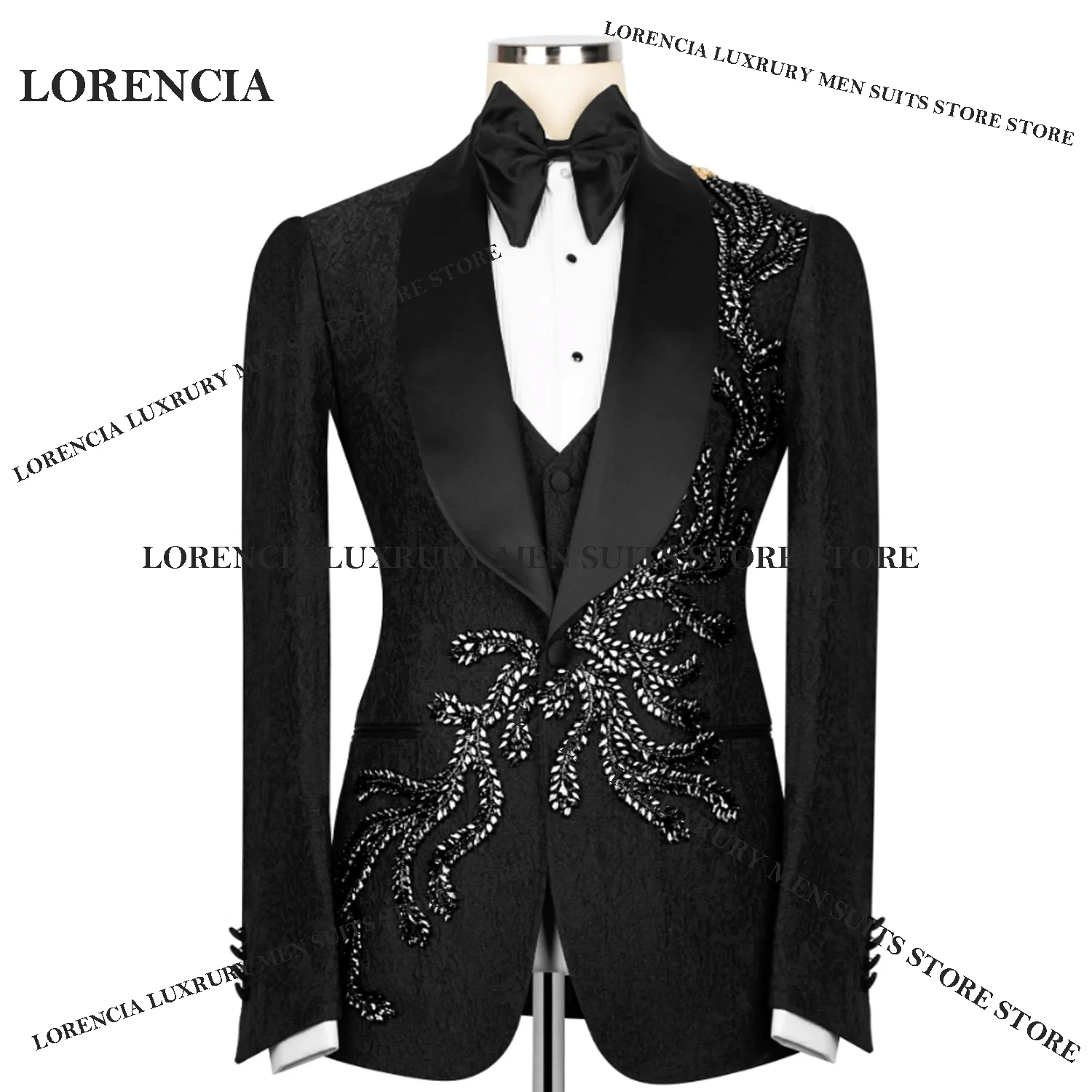 

Мужские костюмы из 3 предметов с блестками и бисером, нарядные пиджаки для выпускного вечера, индивидуальные смокинги для жениха, приталенные свадебные костюмы (vestidos de novia)