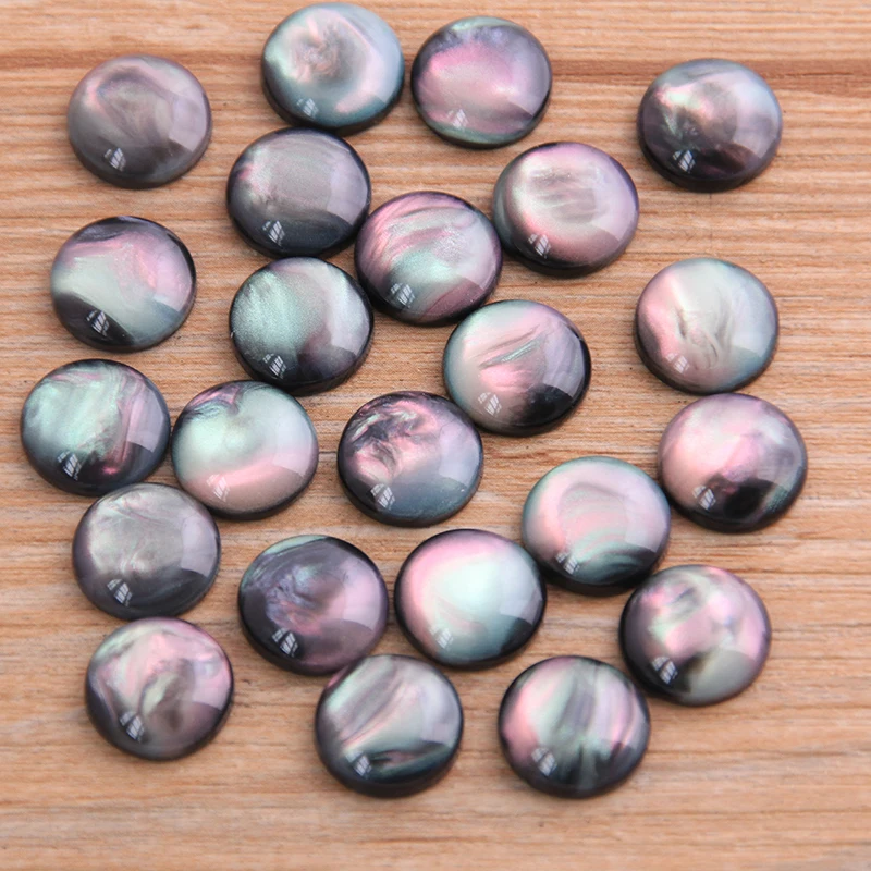 40pcs 8-20mm 2020 New Product Double Color Natural Ore Style Flat Back Resin Cabochons For Bracelet Earrings Accessories