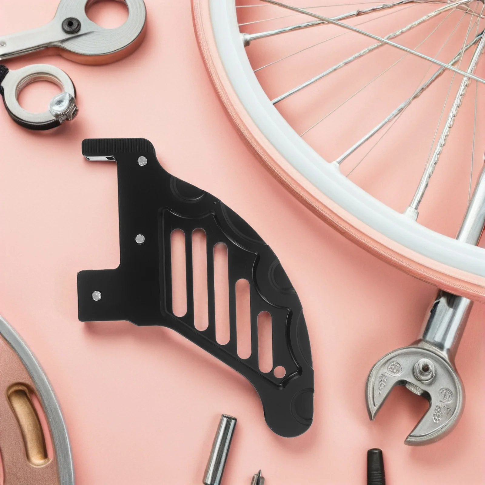 

Brake Protector: Aluminum Alloy Rear Brake Disc Guard For Black Mud Water Protection, Quick Mount Bike Disc Cover,