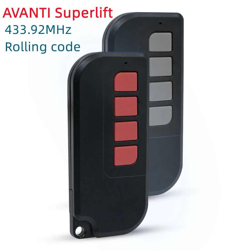 AVANTI Superlift Garage Door Gate Remote Control AVANTI 433.92MHz Rolling Code Transmitter 4 Channel Key Fob
