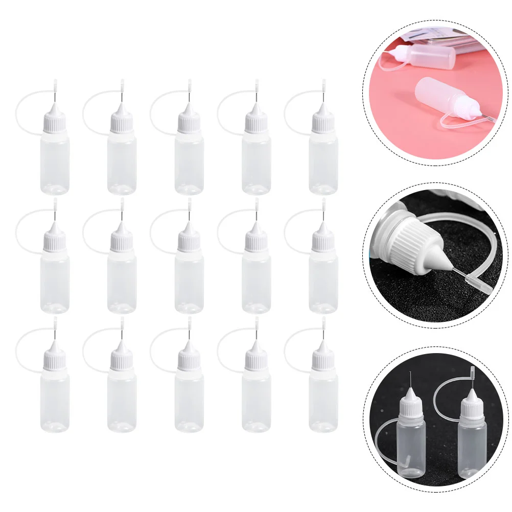 

15 Pcs Pointed Mouth Empty Bottle Needle Applicator Oil Filling Multipurpose Glue Dispensing Squeeze Dropper