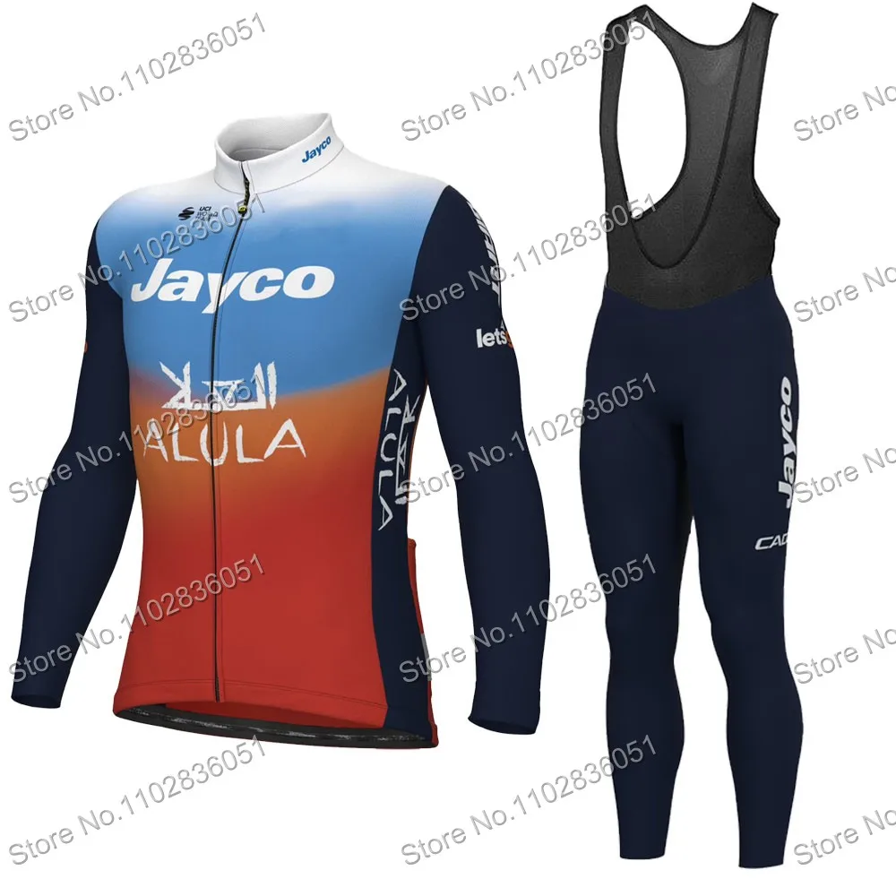 2024 Jayco Alula Team Cycling Jersey Set Mens Autumn Clothing Kits Long Sleeve MTB Bike Road Bicycle Pants Bib Ropa Ciclismo