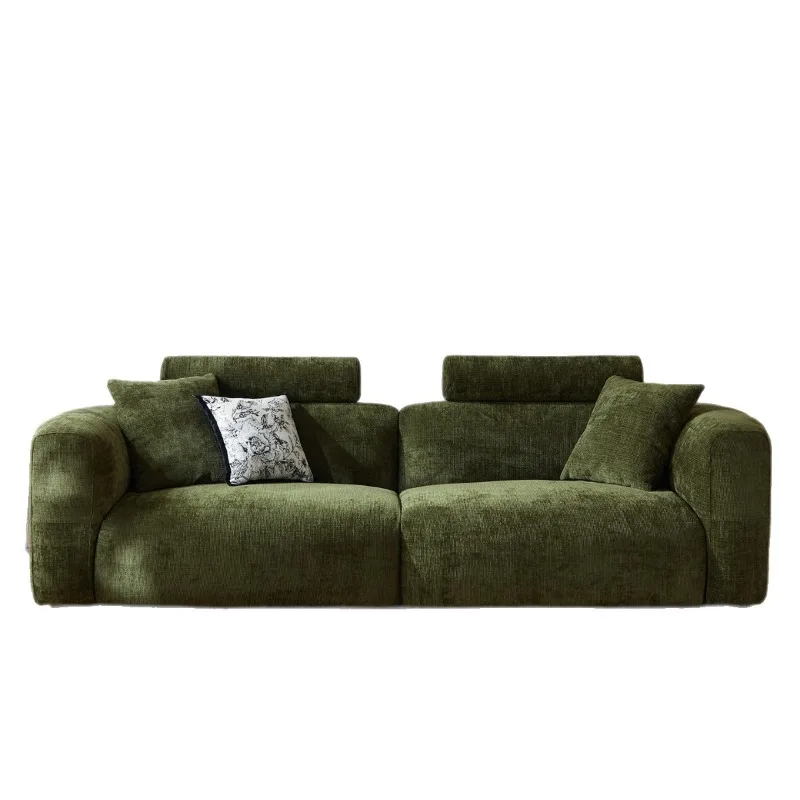 

Sofa removable and washable French retro medieval dark green chenille velvet fabric sofa living room small apartment