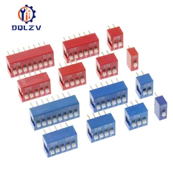 10PCS Slide Type Switch Module 1 2 3 4 5 6 7 8 10PIN 2.54mm Position Way DIP Pitch Toggle Switch Blue Snap Switch Dial