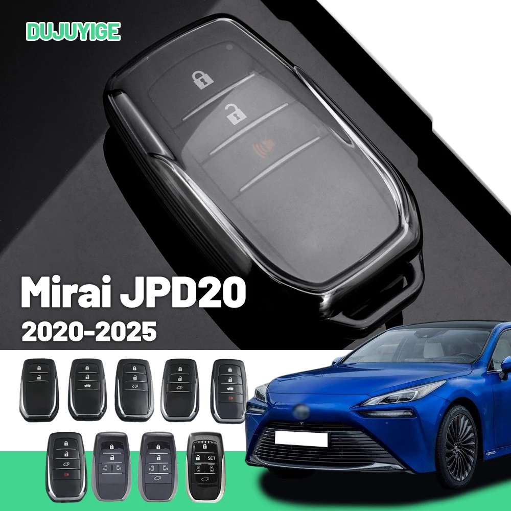 

Clear TPU Car Key Case For Toyota Mirai JPD20 2020-2026 Key Fob Cover Protector Shell Auto Accessories 2021 2022 2023 2024 2025
