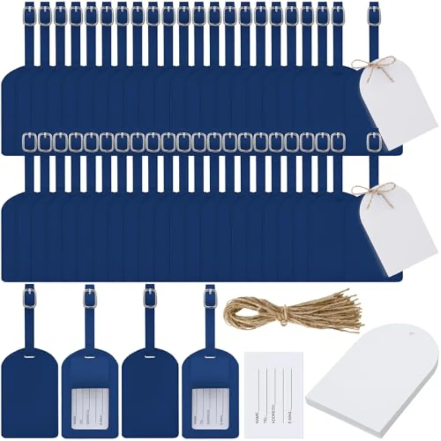 

48 Sets Leather Luggage Tags Bulk Wedding Favors Luggage Tags for Guests Bridal Gifts Wedding Bridal Shower Gift PU Leather wit