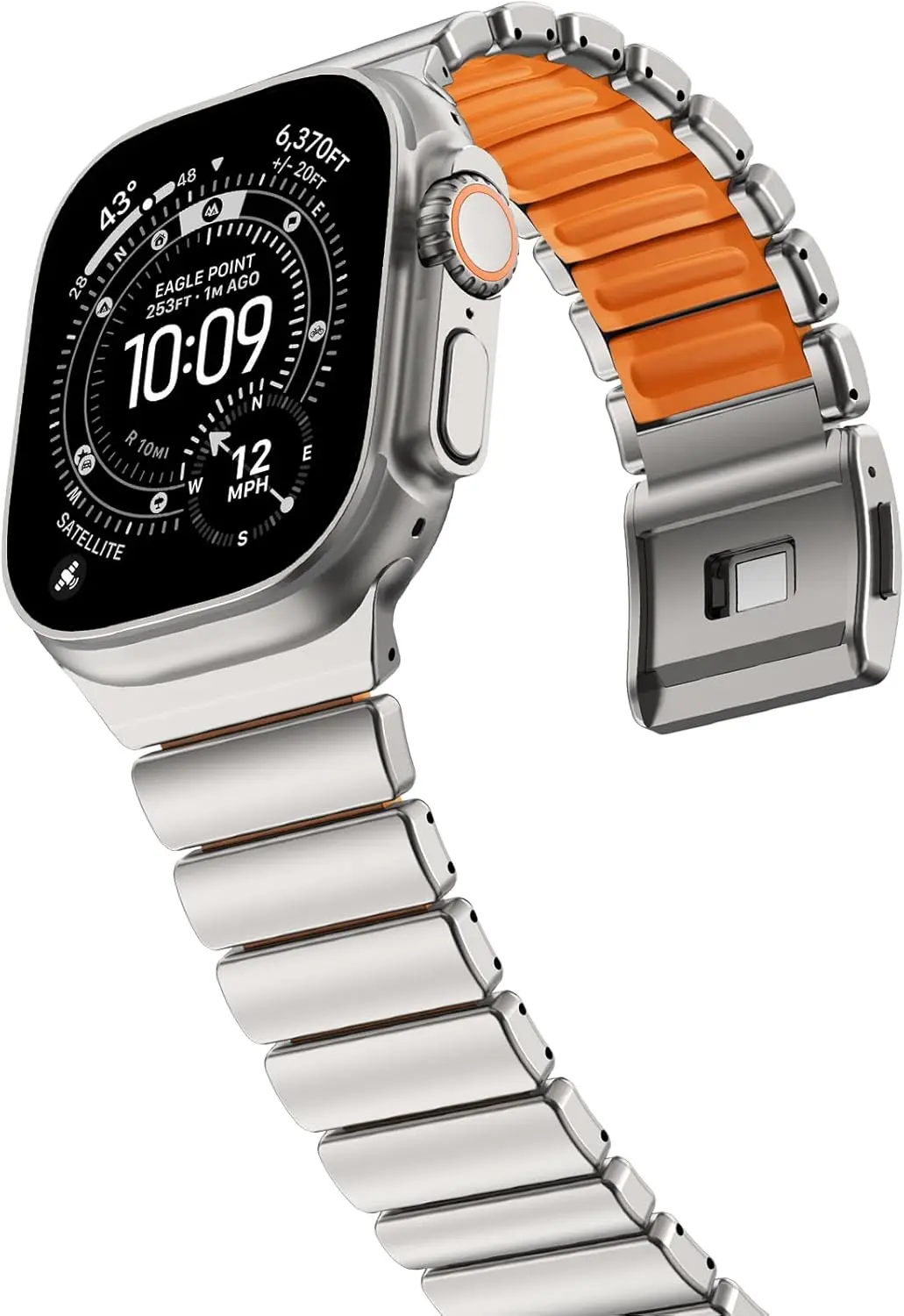 

Ремешок из титана и силикона Grade 2 для Apple Watch Ultra 3/2/1, спортивный браслет с магнитной застежкой для iWatch Series 11-4 SE