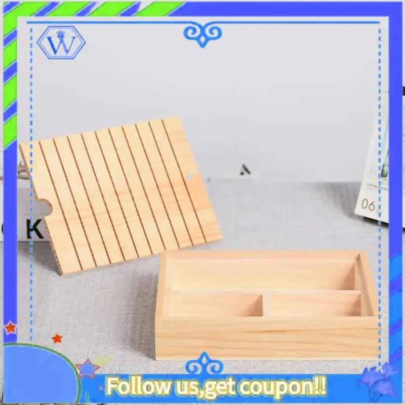 سهلة الاستخدام منظم خيط التطريز رف بكرة خشبية 10 فتحات طويلة 3 مقصورات أساسية منظم بكرة لمستلزمات الخياطة