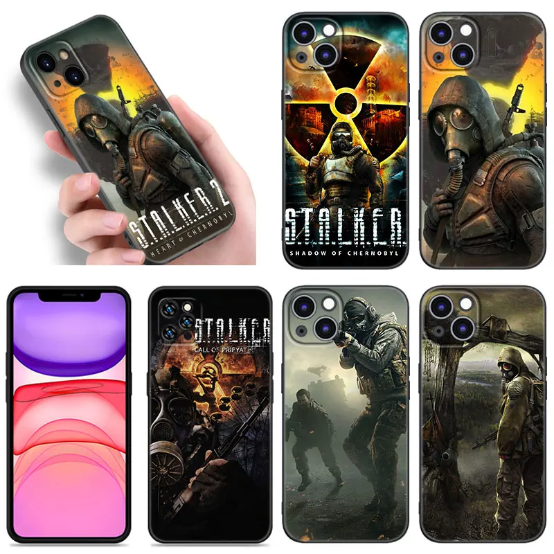 Game Stalker Clear Sky Phone Case For Apple iPhone 12 13 Mini 11 14 15 Pro Max 7 8 Plus X XR XS SE 2020 2022 Black Silicone Case