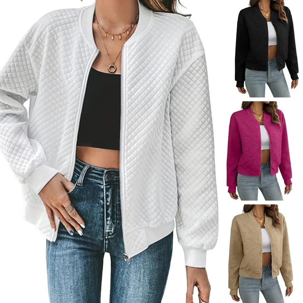 

Coat Autumn New Sweatshirt Women Cropped Jacket Zipper Cardigan Short Baseball Jackets Tops Long-sleeved Clothes New