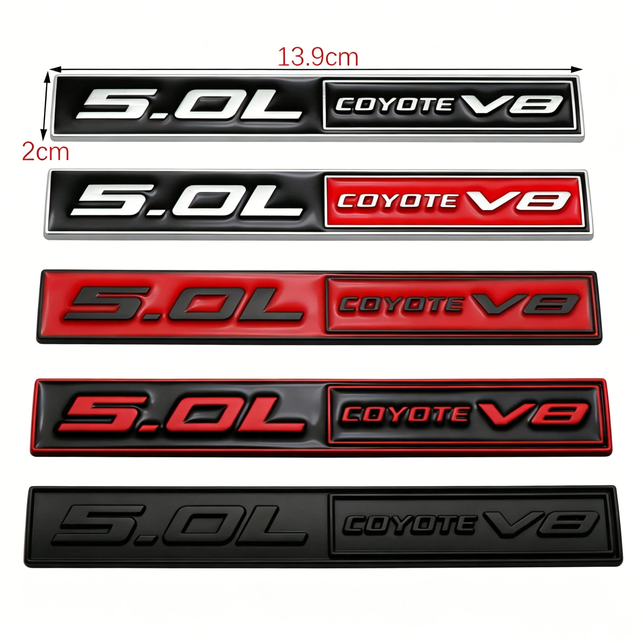 Car Front Grille 5.0L COYOTE V8 Emblem Sticker Accessories For Mustang ST Line GT MONDEO Dodge Charger Ram Hellcat Challenger