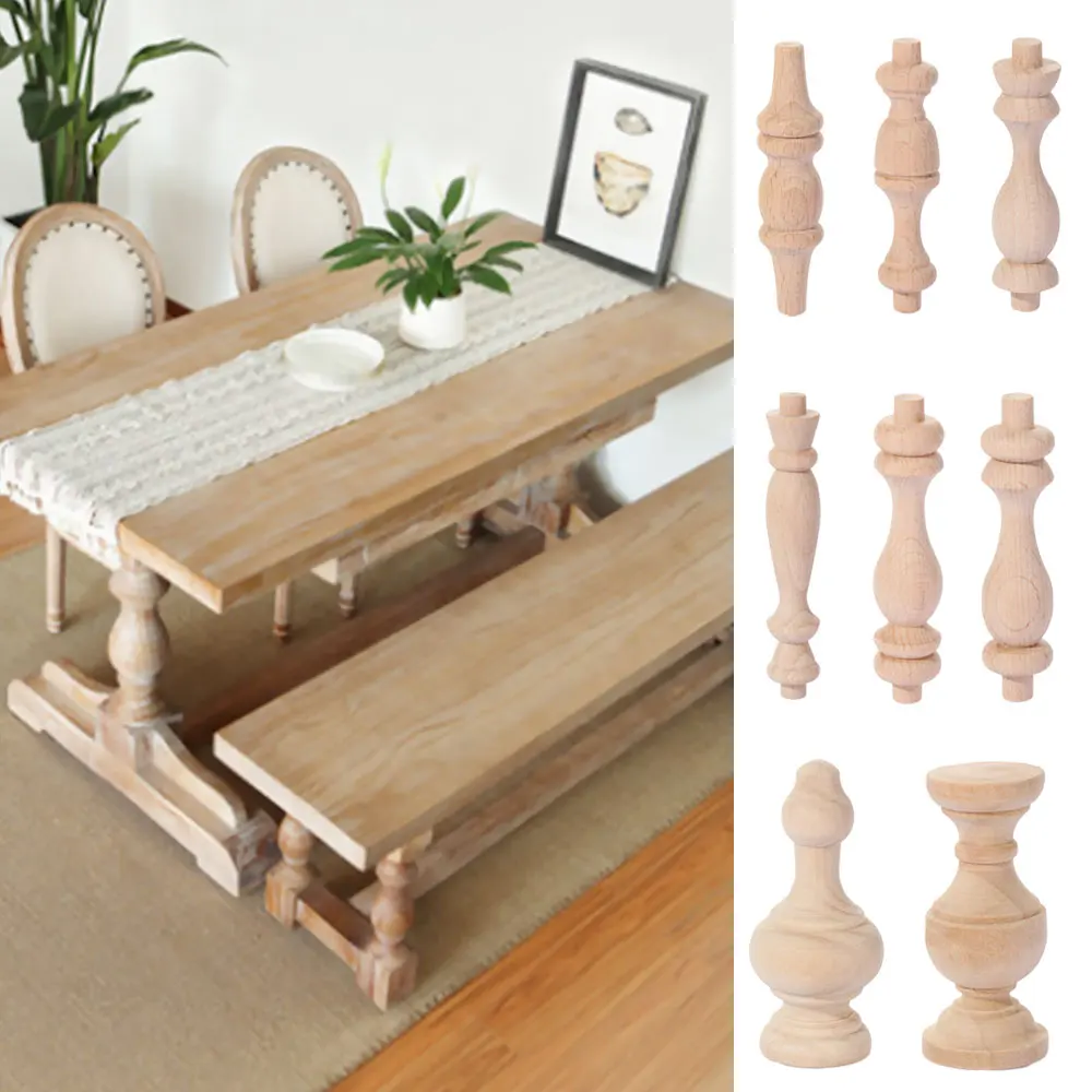 Solid Accessories Decoration Crafts Home Decor Cabinet Seat Feets Furniture Foot Legs Vintage Wood Carved