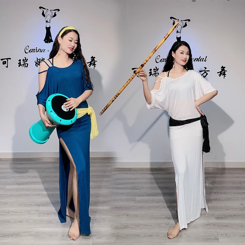 Aangepaste buikdans gewaad oefenkostuum nieuwe volksstijl modale baladi prestatiekostuum teamkostuum oosterse dans
