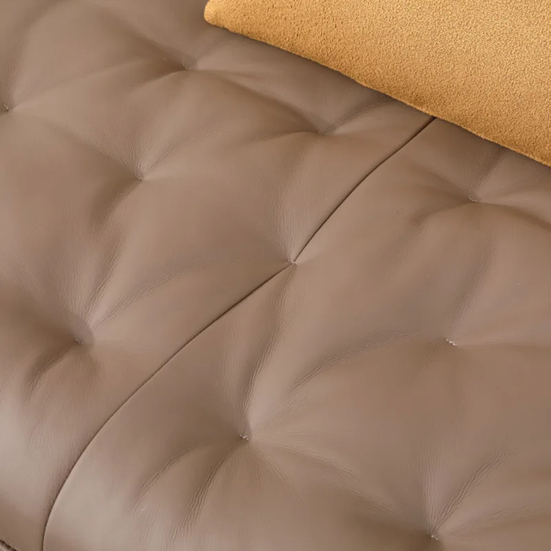 Home Elements Sofá de couro Designer Shell Linha reta Top Cowhide médio antigo