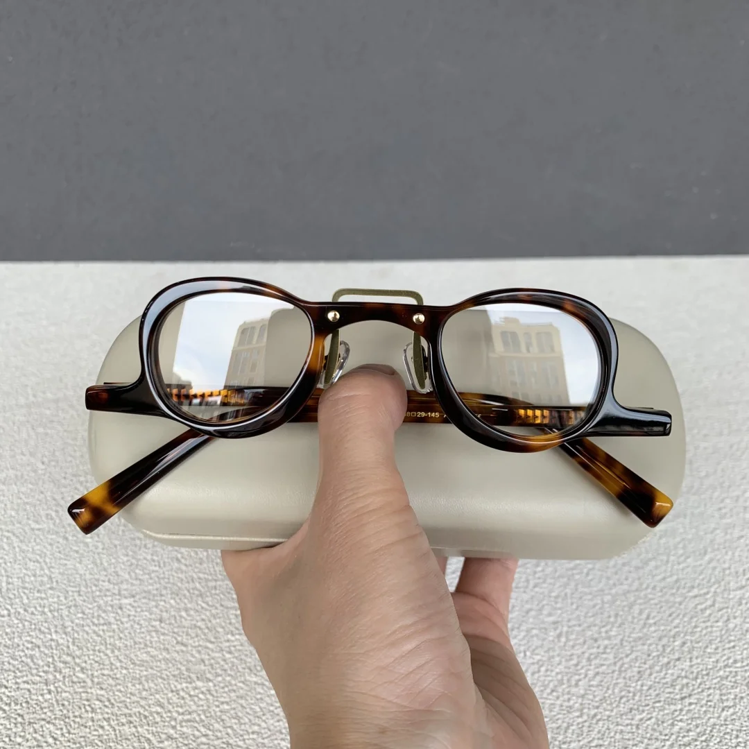 

Vintage Myopia Glasses Male Acetate Blue Light Reading Glasses Men Prescription Small Frame Eyeglasses Black Tortoise Eyewear