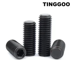 M1.6 M2 M2.5 M3 M4 M5 M6 M8 M10 M12 M14 M16 Black 12.9 Steel Allen Hex Hexagon Socket Flat Point End Grub Bolt Set Screw DIN913