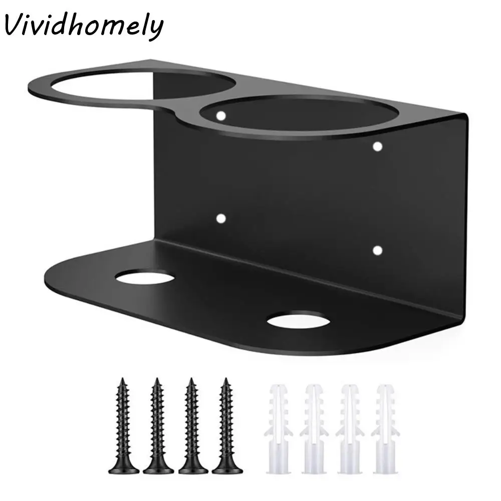 

Держатель для бутылок с распылителем на 1/2/3 отверстия, настенное крепление, нержавеющая стойка для хранения баллончиков с распылителем, черный многофункциональный универсальный кронштейн для хранения