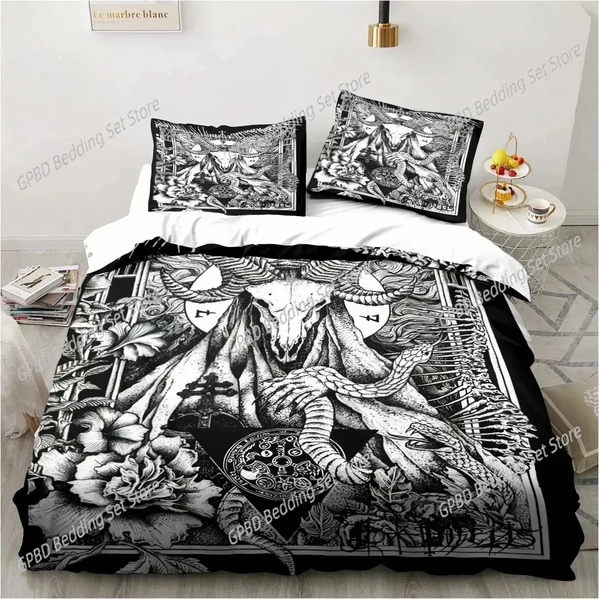 

Satanic Satan Devil Bedding Set Single Twin Double Queen King Cal King Size Bed Linen Set